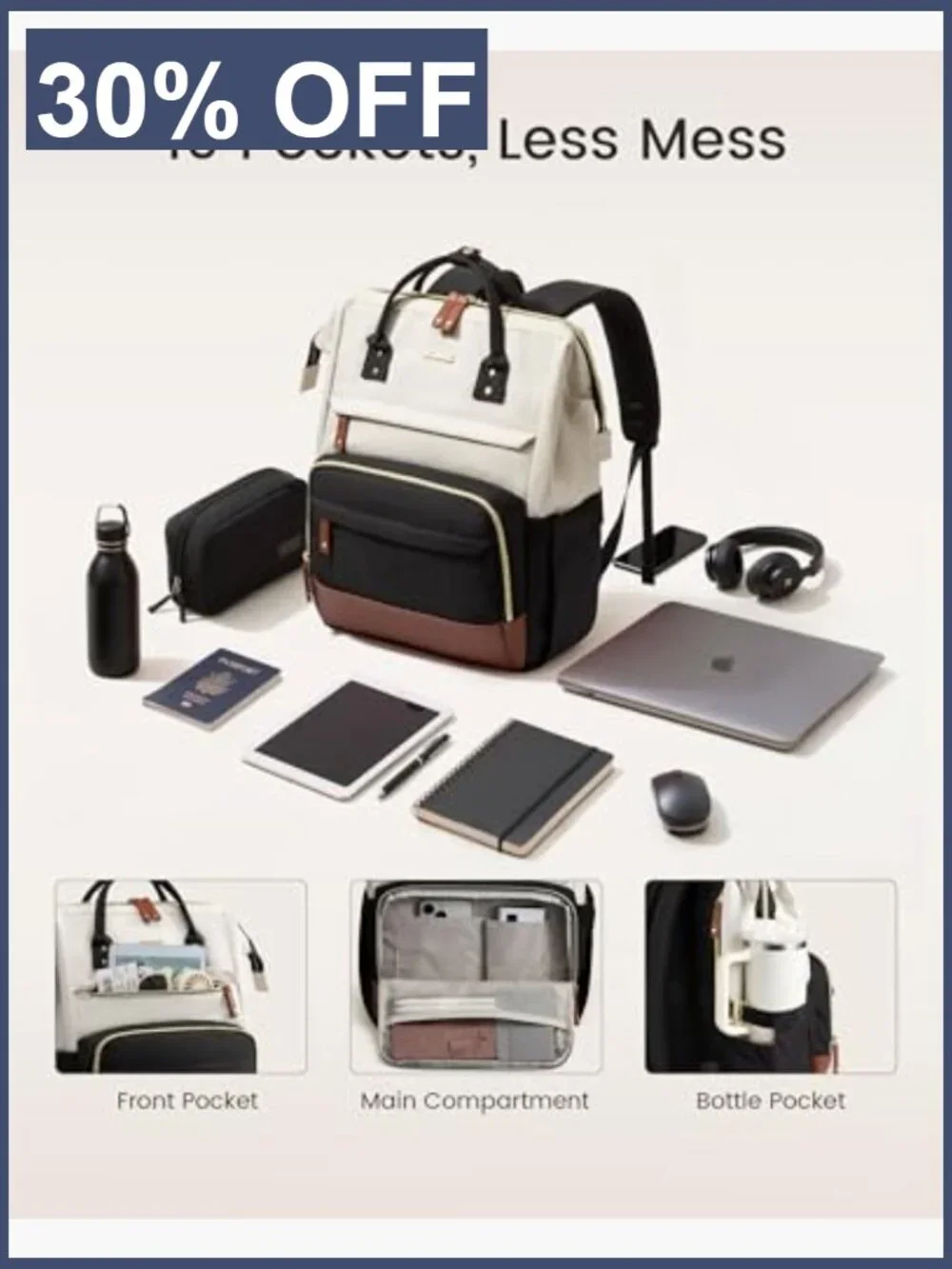 Laptop Backpack Women 15.6 Inch Waterproof Nurse Bag Carry On Travel Daypack